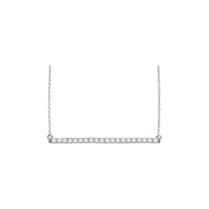 Accented Bar Necklace · 1.27–2.3 ct — 14K White Gold