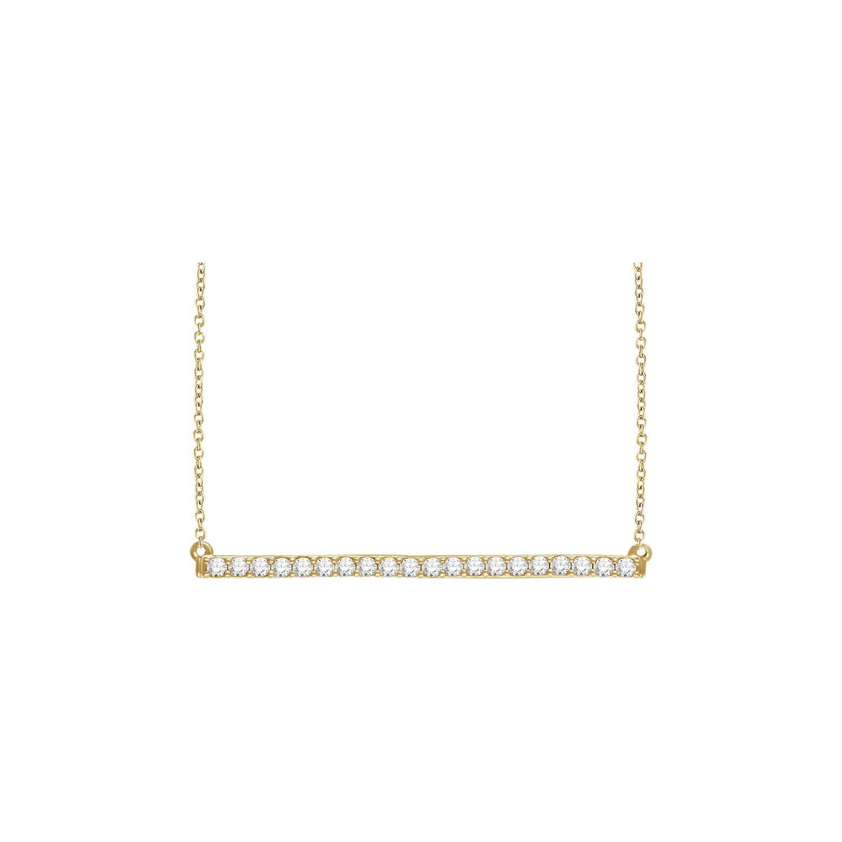 Accented Bar Necklace · 1.27–2.3 ct — 14K Yellow Gold