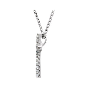 Petite Cross Necklace · 1.06 ct — 14K White Gold view 2