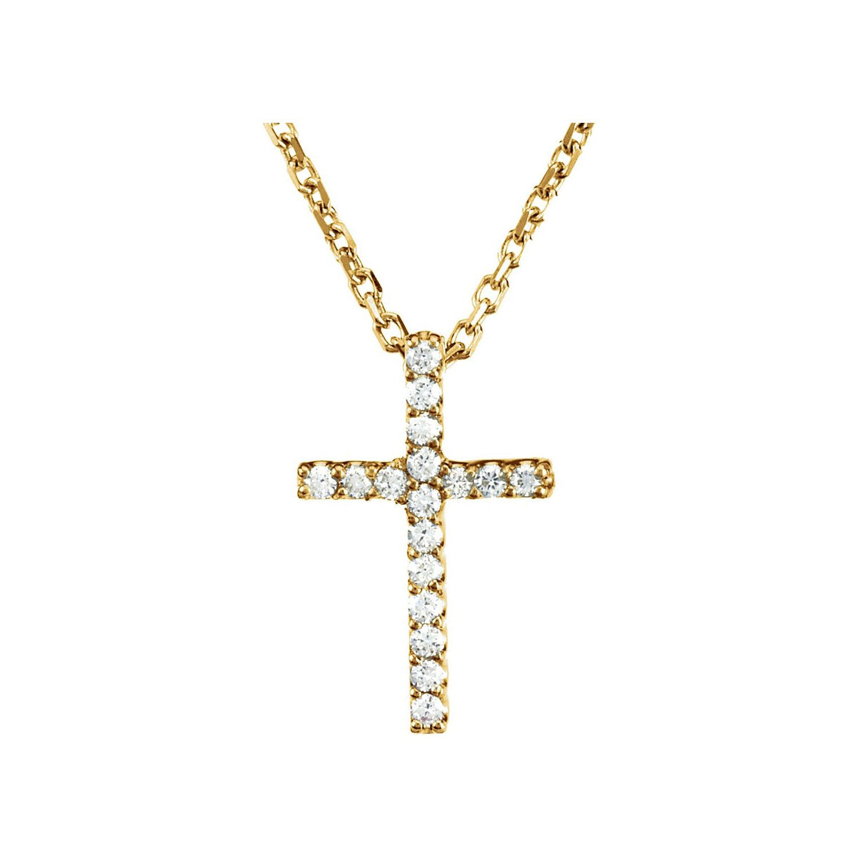Petite Cross Necklace · 1.06 ct — 14K Yellow Gold