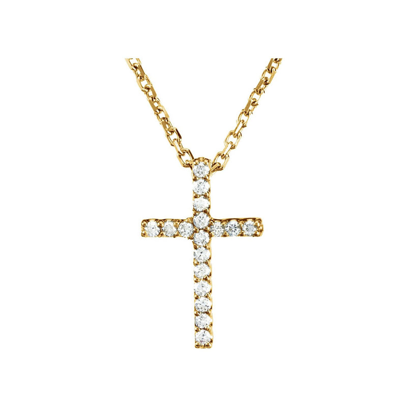 Petite Cross Necklace · 1.06 ct — 14K Yellow Gold
