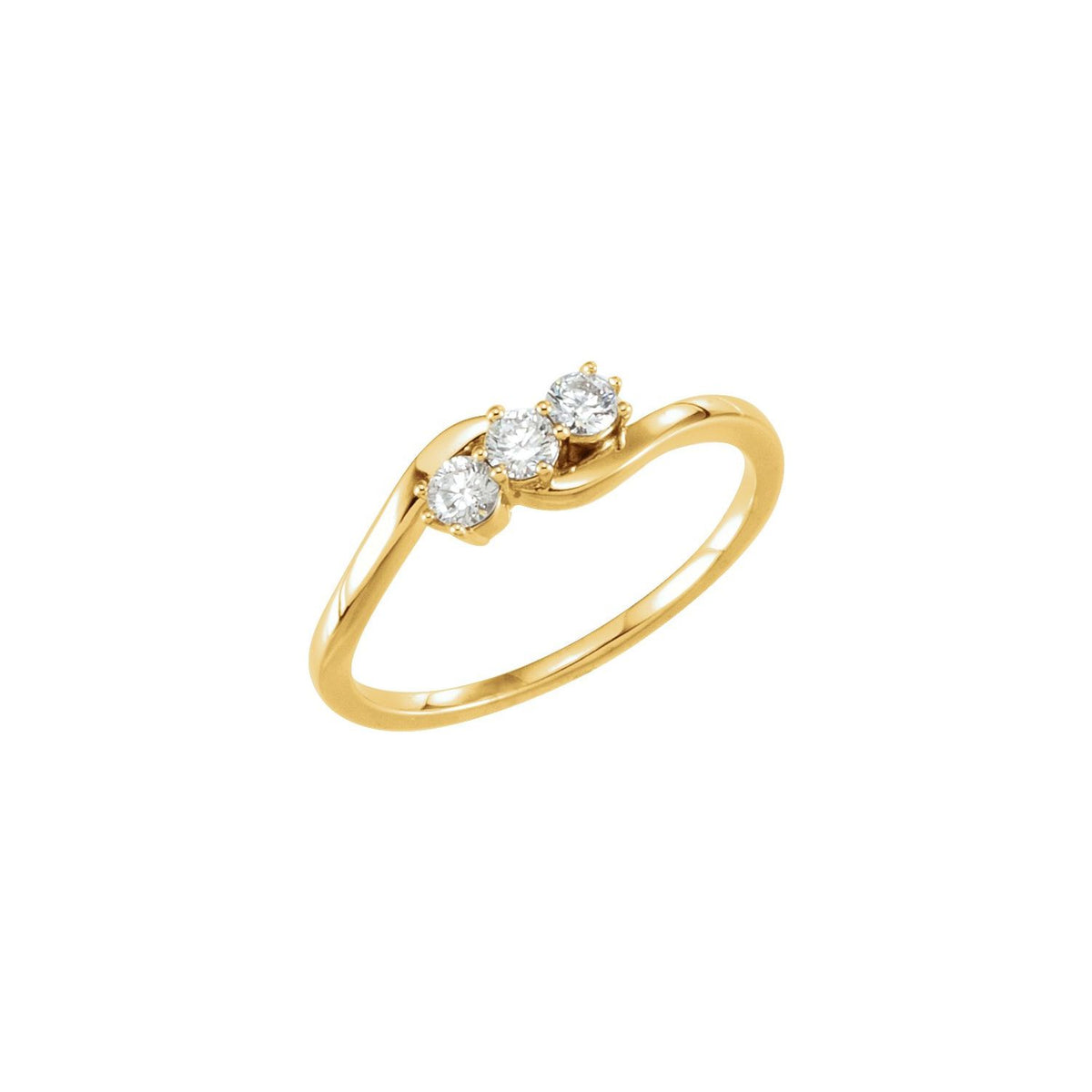 Three-Stone Ring · 0.25–1 ct — 14K Yellow Gold