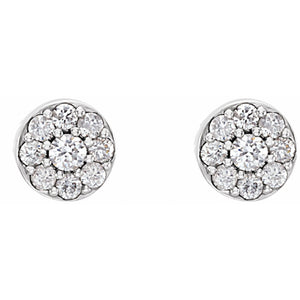 Cluster Earrings · 0.38 ct — 14K White Gold view 2
