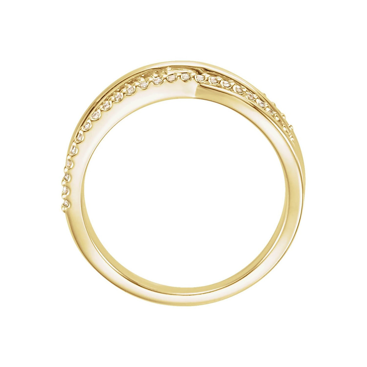 Criss-Cross Ring · 0.2 ct — 14K Yellow Gold view 2