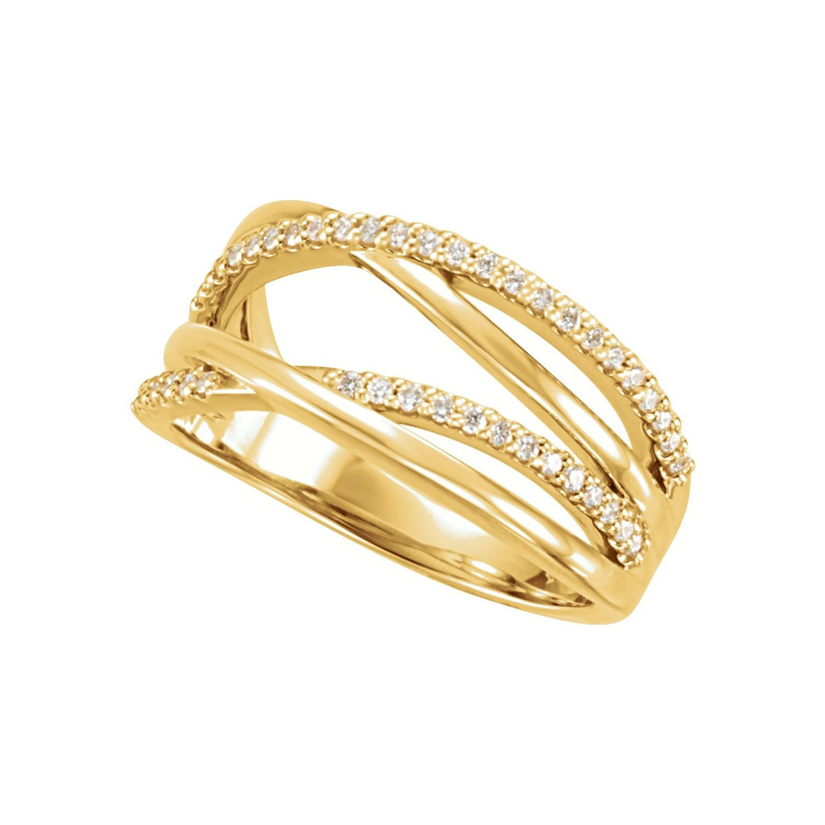 Criss-Cross Ring · 0.2 ct — 14K Yellow Gold