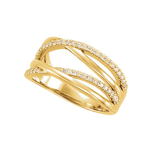 Criss-Cross Ring · 0.2 ct — 14K Yellow Gold