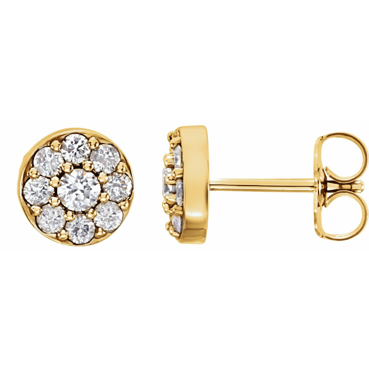 Cluster Earrings · 0.38 ct — 14K Yellow Gold