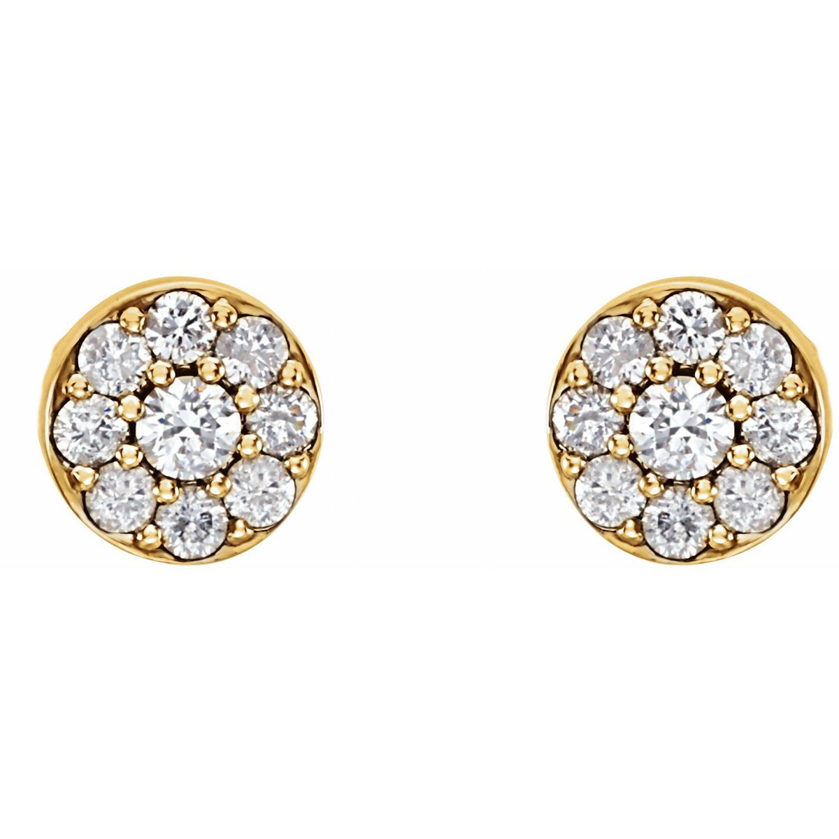 Cluster Earrings · 0.38 ct — 14K Yellow Gold view 2