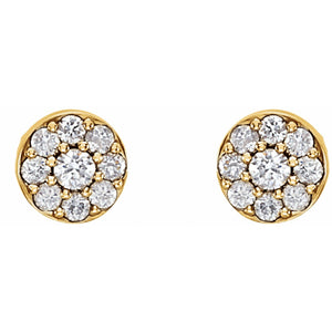 Cluster Earrings · 0.38 ct — 14K Yellow Gold view 2
