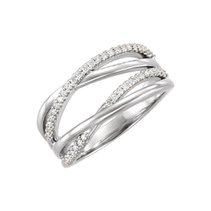 Criss-Cross Ring · 0.2 ct — 14K White Gold