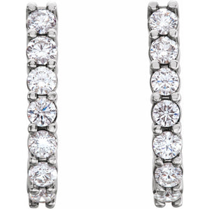 J-Hoop Earrings · 0.75–1.25 ct — 14K White Gold view 2