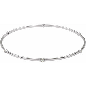 Bezel-Set Bangle Bracelet · 0.25 ct — 14K White Gold