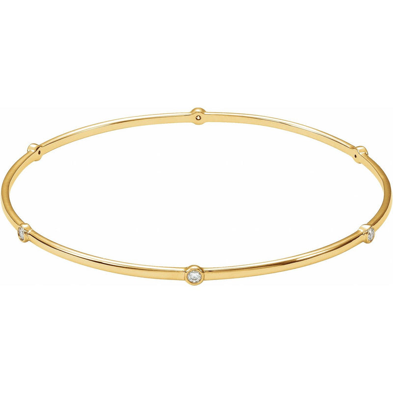 Bezel-Set Bangle Bracelet · 0.25 ct — 14K Yellow Gold