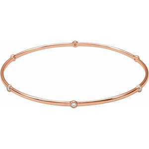 Bezel-Set Bangle Bracelet · 0.25 ct — 14K Rose Gold