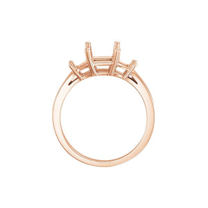 Three-Stone Engagement Ring · 0.5–1 ct — 14K Rose Gold, detail