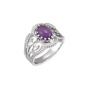 Vintage-Inspired Solitaire Ring · 0.5–2 ct — 18K White Gold, detail