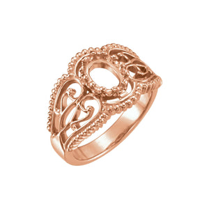Vintage-Inspired Solitaire Ring · 0.5–2 ct — 18K Rose Gold