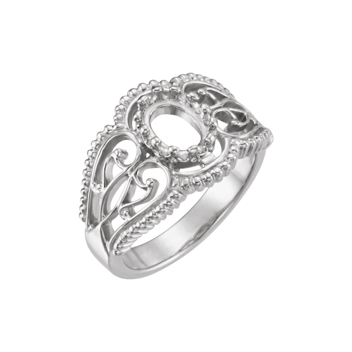 Vintage-Inspired Solitaire Ring · 0.5–2 ct — 18K White Gold
