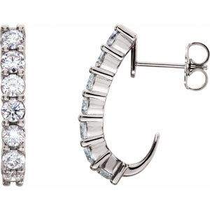 J-Hoop Earrings · 0.75–1.25 ct — 14K White Gold
