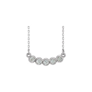 Five-Stone Bezel-Set Necklace · 1.57–4.25 ct — 14K White Gold