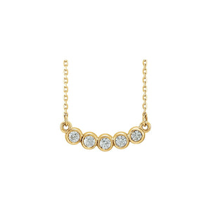 Five-Stone Bezel-Set Necklace · 1.57–4.25 ct — 14K Yellow Gold