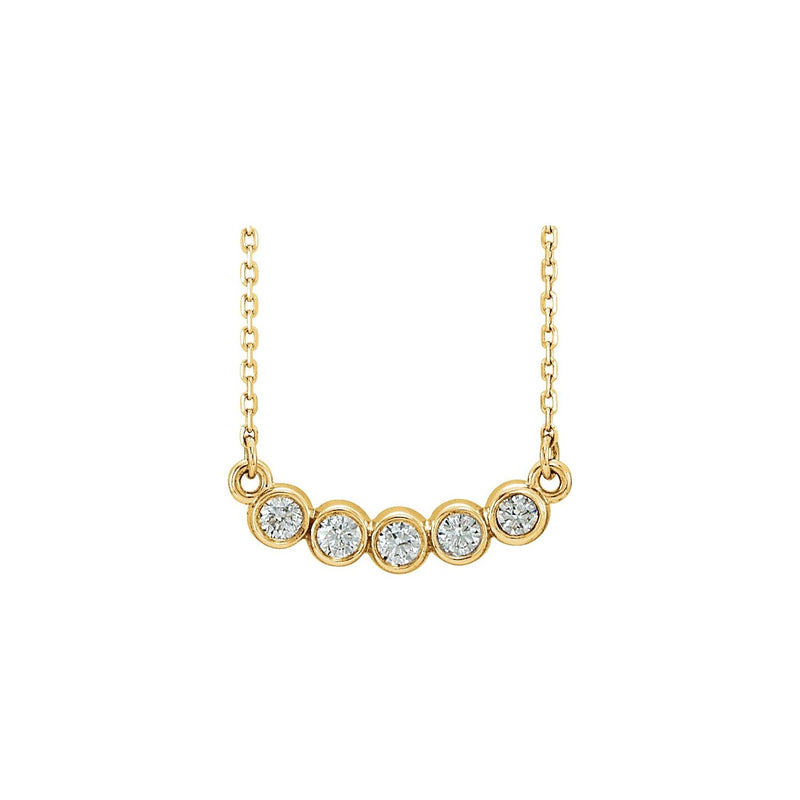 Five-Stone Bezel-Set Necklace · 1.57–4.25 ct — 14K Yellow Gold