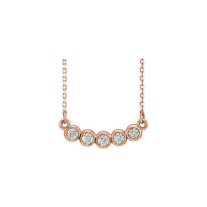 Five-Stone Bezel-Set Necklace · 1.57–4.25 ct — 14K Rose Gold