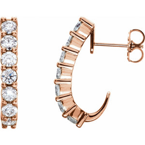 J-Hoop Earrings · 0.75–1.25 ct — 14K Rose Gold