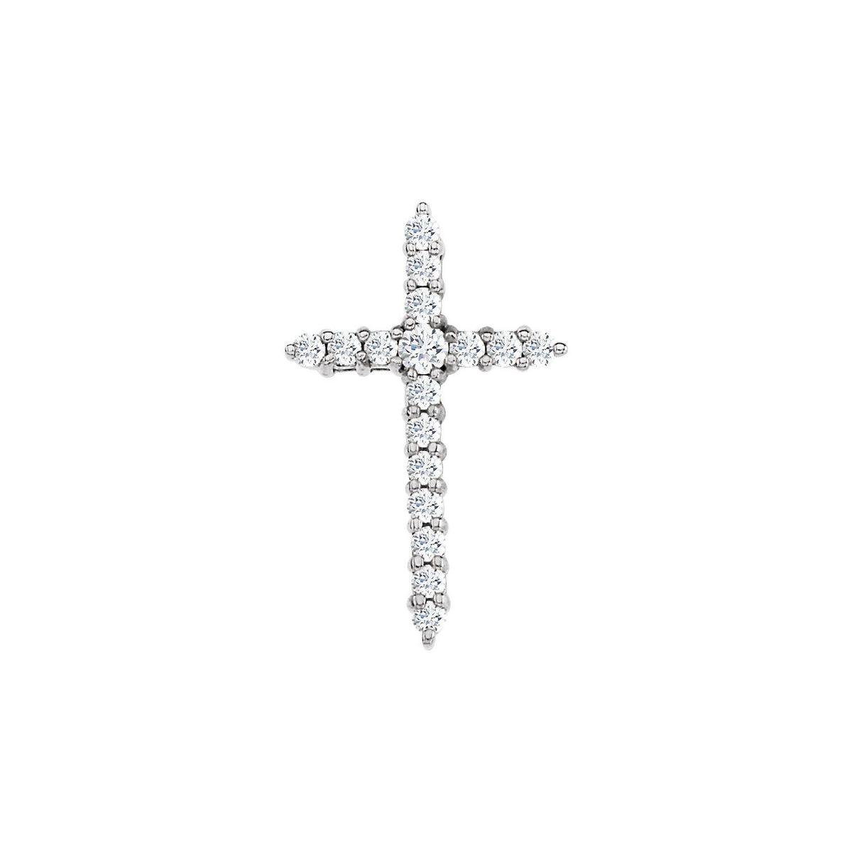 Accented Cross Pendant · 2.73 ct — 14K White Gold