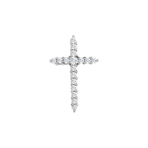 Accented Cross Pendant · 2.73 ct — 14K White Gold