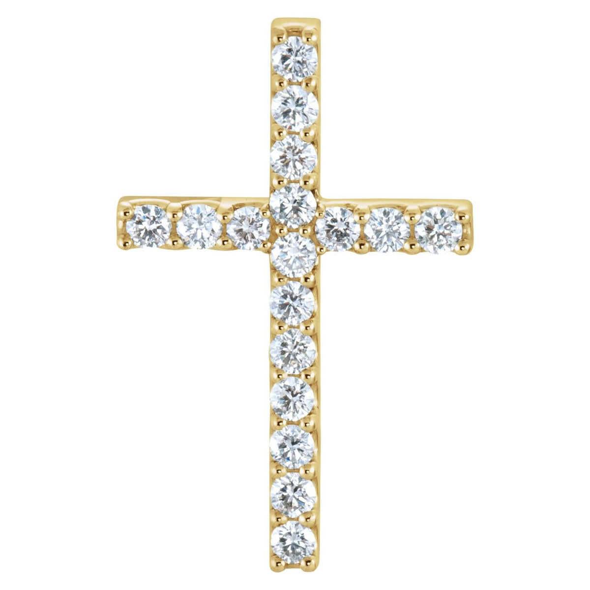 Petite Cross Necklace · 1.47–2.83 ct — 14K Yellow Gold