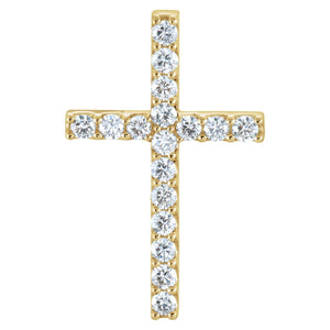 Petite Cross Necklace · 1.47–2.83 ct — 14K Yellow Gold