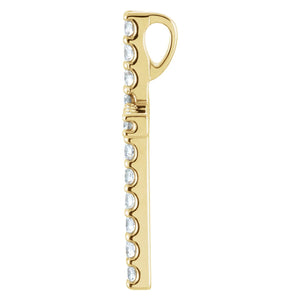 Petite Cross Necklace · 1.47–2.83 ct — 14K Yellow Gold view 2