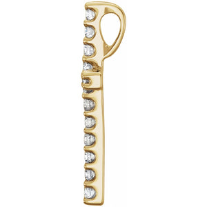 Petite Cross Necklace · 1.47–1.95 ct — 14K Yellow Gold view 2
