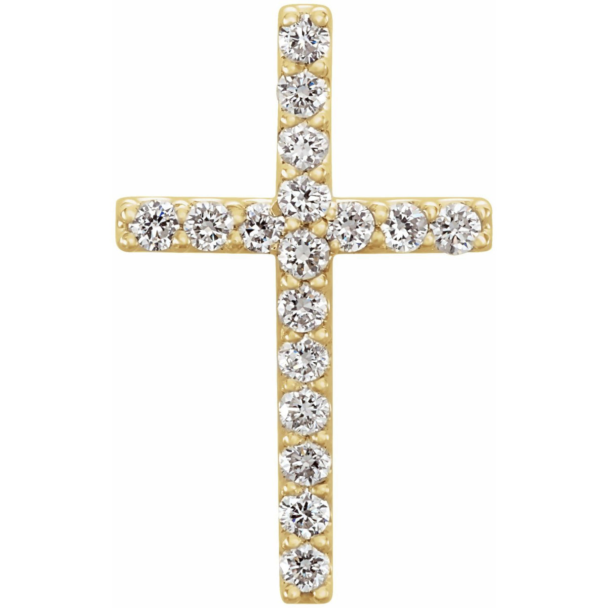Petite Cross Necklace · 1.47–1.95 ct — 14K Yellow Gold