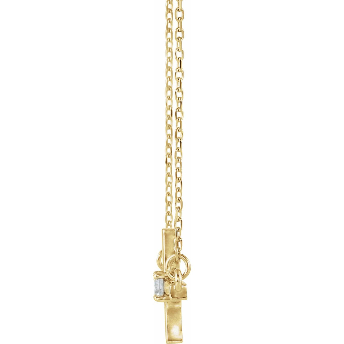 Sideways Cross Necklace · 3.1 ct — 14K Yellow Gold view 2