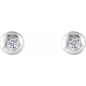 Round Bezel-Set Stud Earrings · 0.13–0.33 ct — 14K White Gold view 2