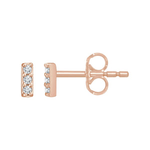 Bar Earrings · 0.05 ct — 14K Rose Gold