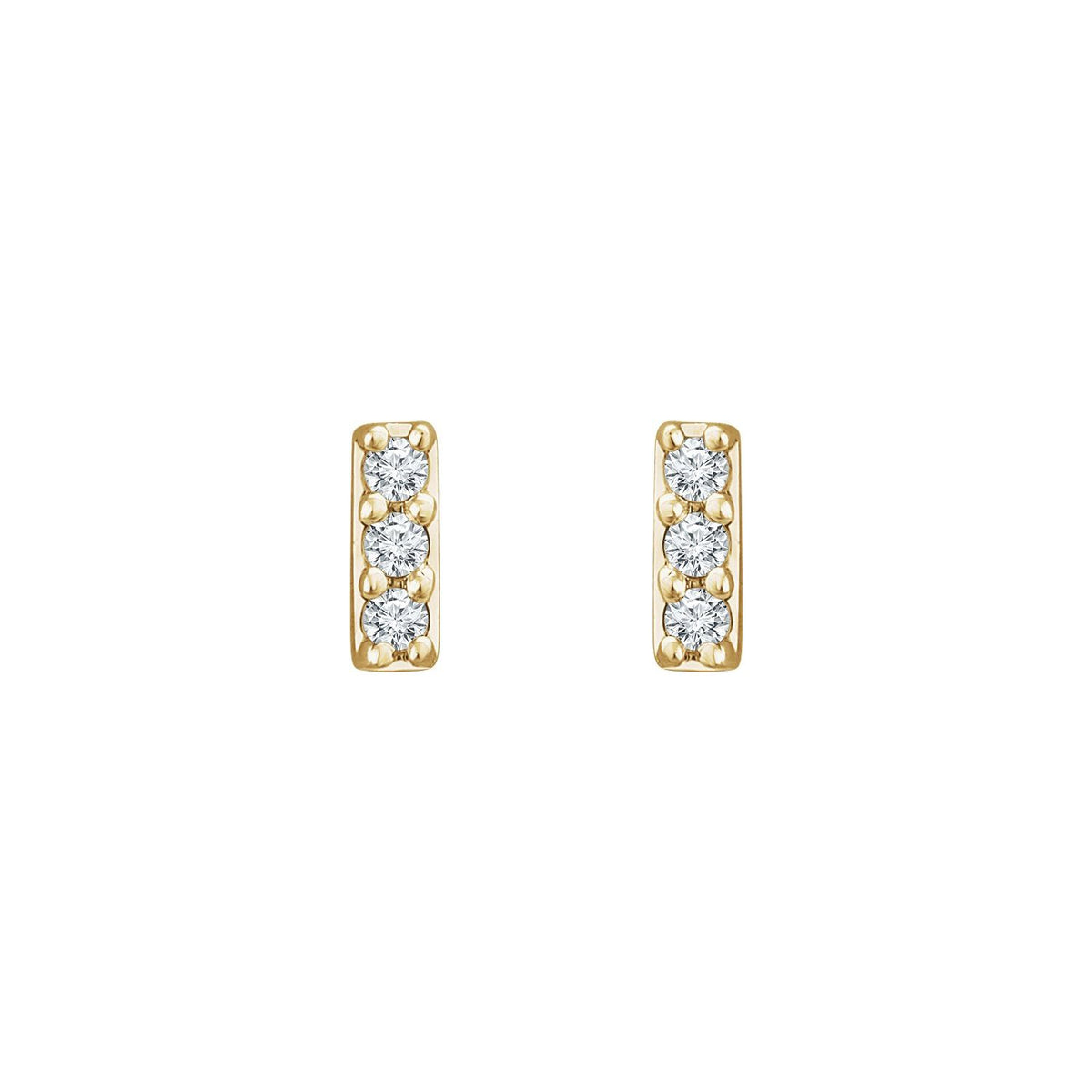 Bar Earrings · 0.05 ct — 14K Yellow Gold view 2