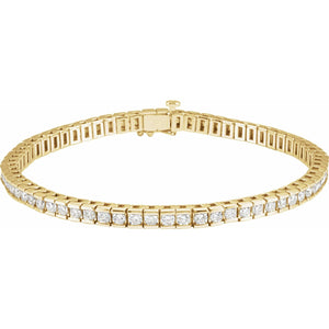 Accented Line Bracelet · 4 ct — 14K Yellow Gold