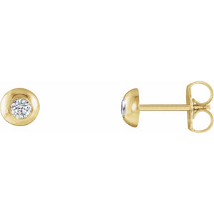 Round Bezel-Set Stud Earrings · 0.13–0.33 ct — 14K Yellow Gold
