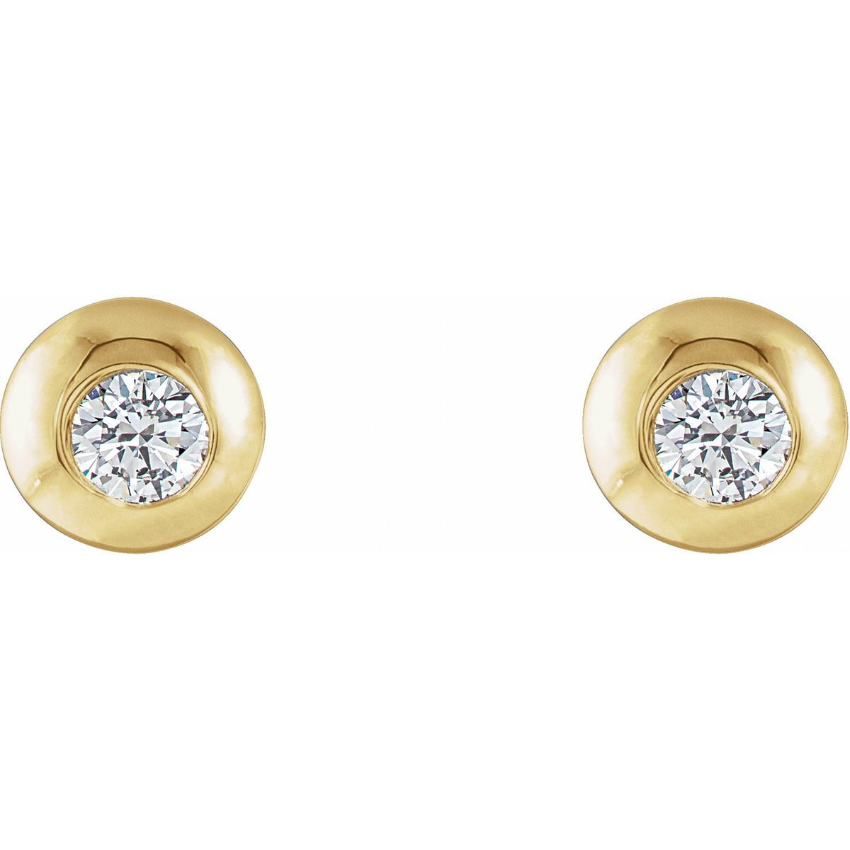 Round Bezel-Set Stud Earrings · 0.13–0.33 ct — 14K Yellow Gold view 2