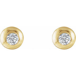 Round Bezel-Set Stud Earrings · 0.13–0.33 ct — 14K Yellow Gold view 2