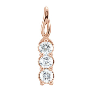 Three-Stone Pendant · 3.05–5.4 ct — 14K Rose Gold