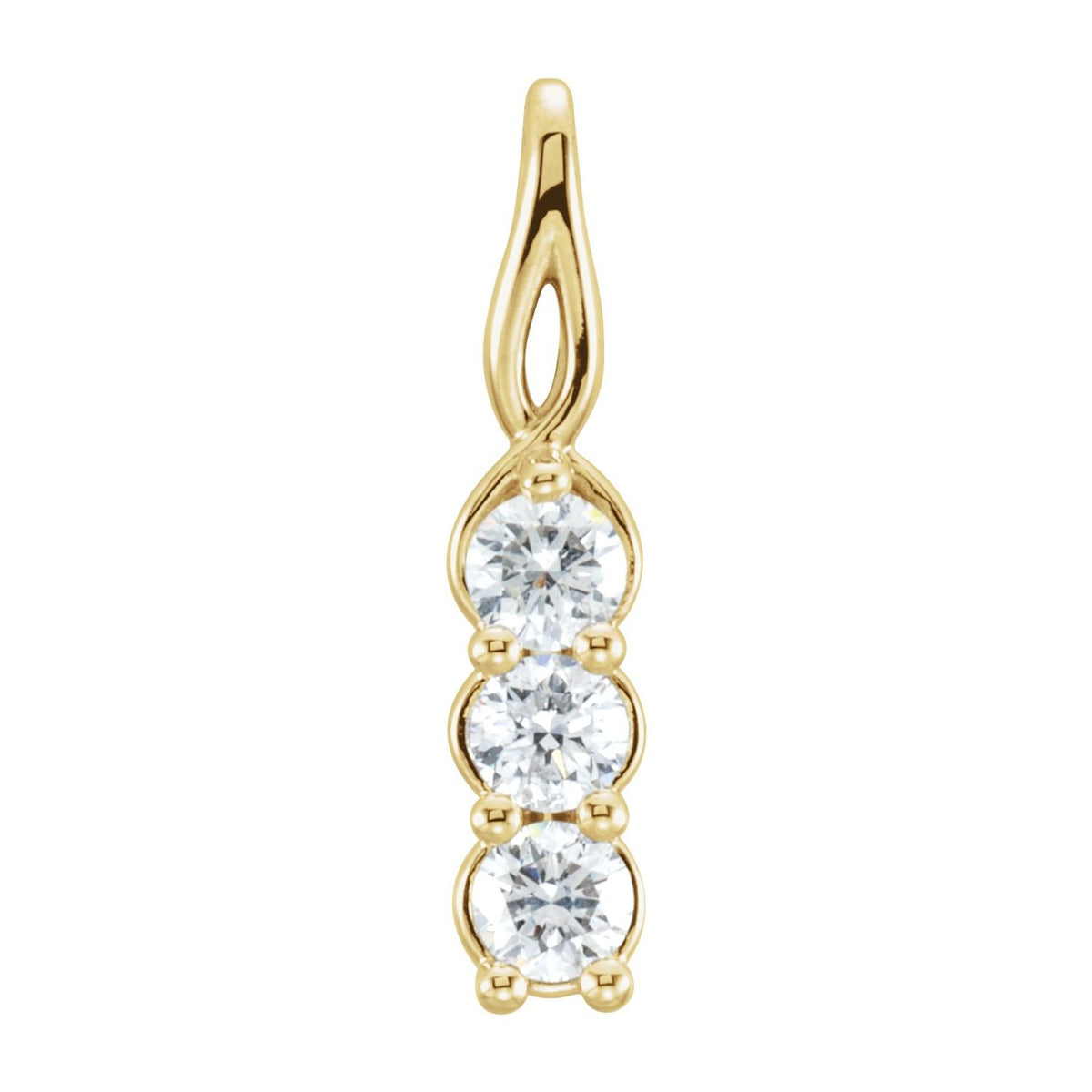 Three-Stone Pendant · 3.05–5.4 ct — 14K Yellow Gold