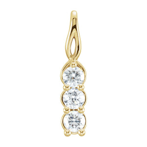 Three-Stone Pendant · 3.05–5.4 ct — 14K Yellow Gold