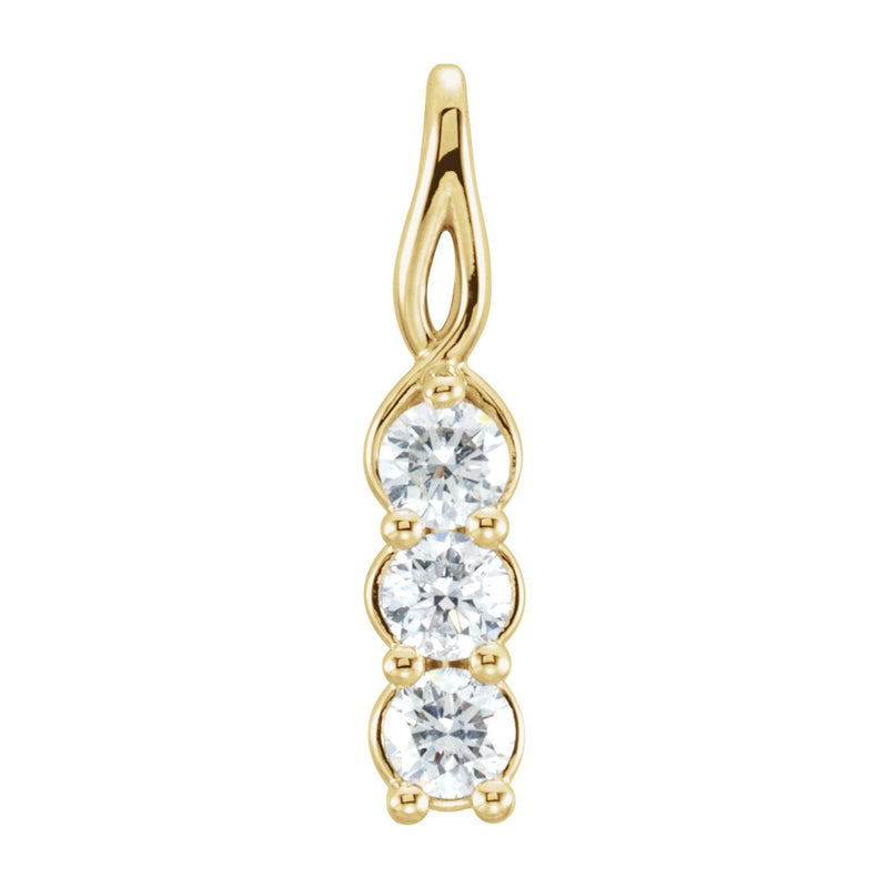 Three-Stone Pendant · 3.05–5.4 ct — 14K Yellow Gold