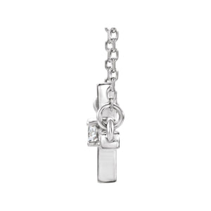 Sideways Cross Necklace · 3.1 ct — 14K White Gold view 2