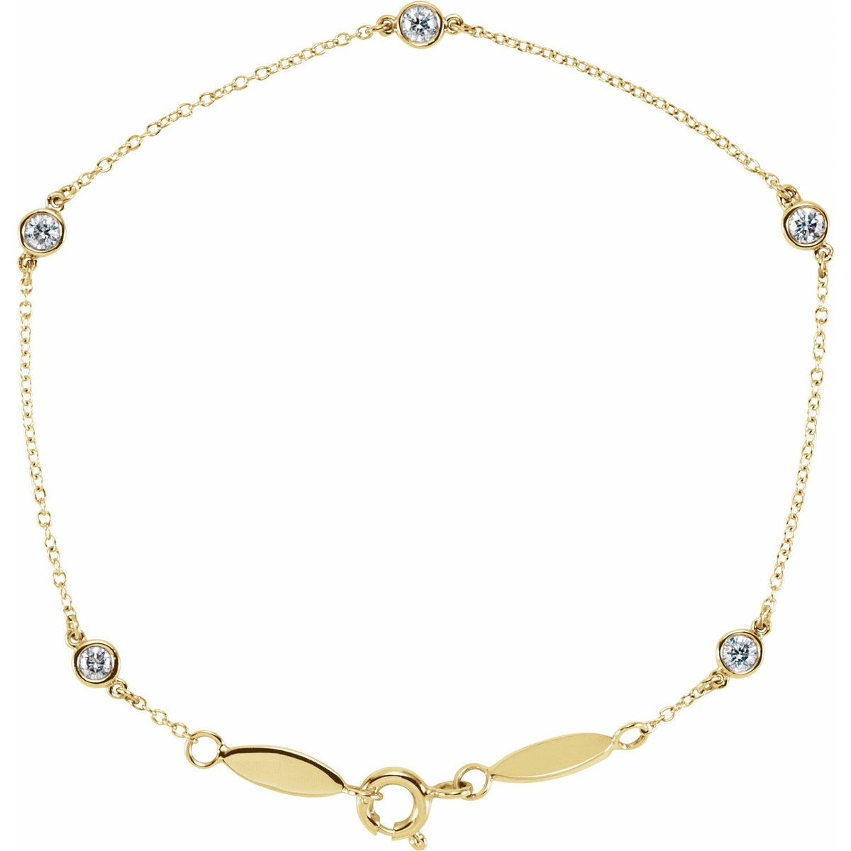 Bezel-Set Five-Station Bracelet · 0.33 ct — 14K Yellow Gold