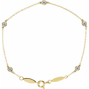 Bezel-Set Five-Station Bracelet · 0.33 ct — 14K Yellow Gold